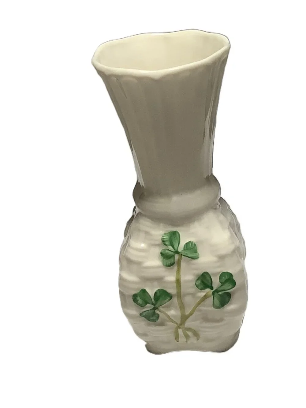 Belleek Ireland Basket Weave Shamrock 4